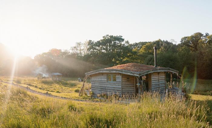 Golden Hour at Erwain Escapes - Luxury Glamping Cabins with Hot Tubs - Brecon Beacons